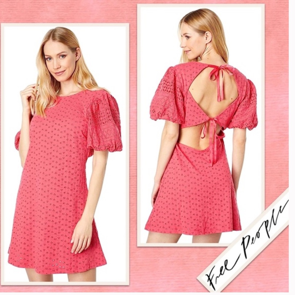 Free People Apricot Rose Mini Dress in Strawberry Spritz (Coral / Salmon Pink)